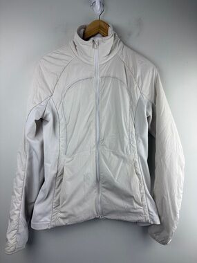 LULULEMON Run For Cold Jacket White Water Repellent PrimaLoft Size 6
